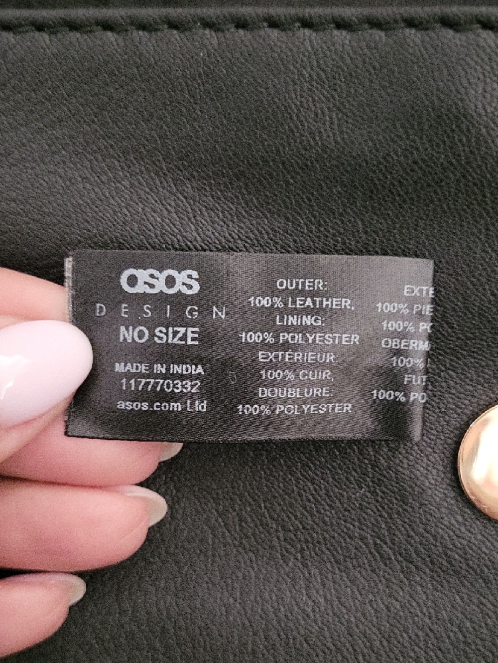 Asos Black Fold-Over Leather Crossbody Bag View 5